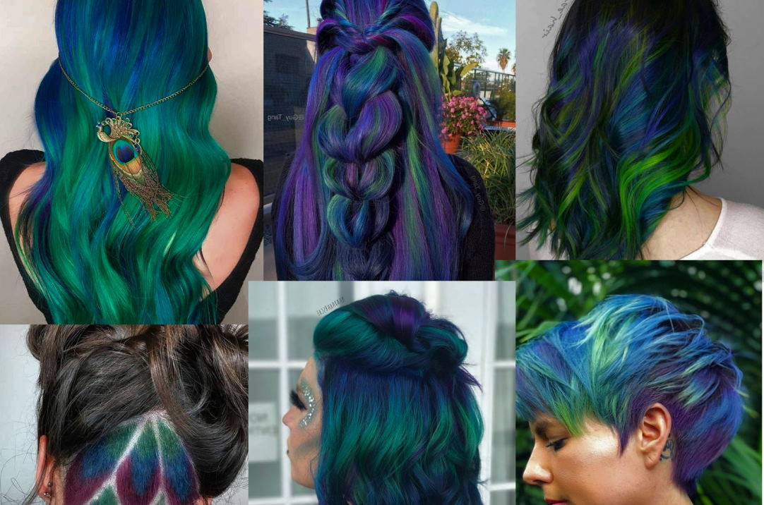 peacock hair look